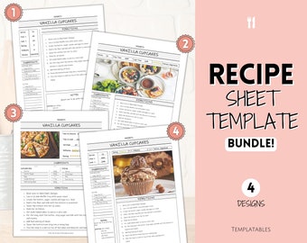 Plantilla de libro de recetas, Plantilla de hoja de recetas EDITABLE, Tarjetas de recetas, Carpeta de recetas mínima, Granja imprimible de 8.5x11, Diario del planificador de alimentos