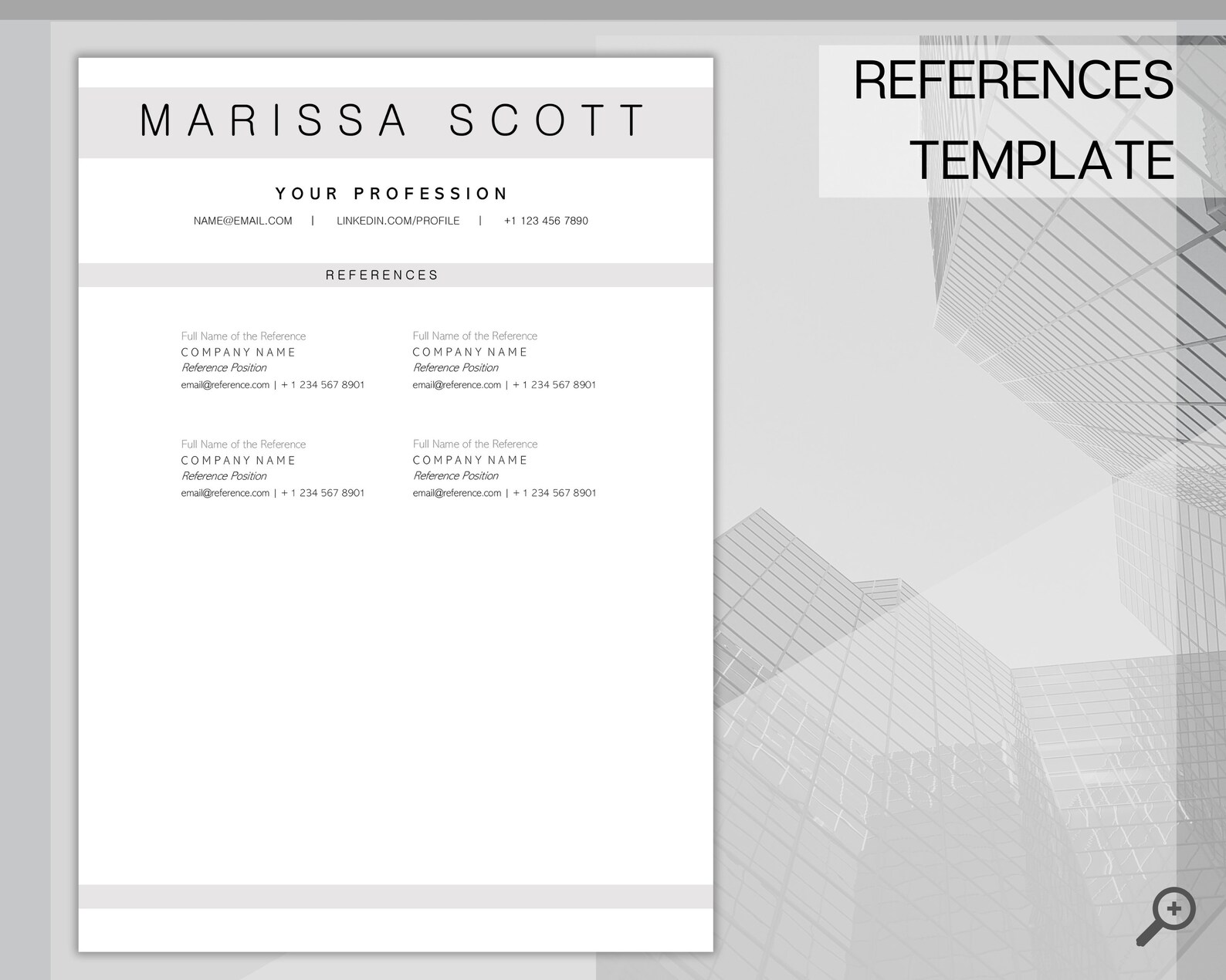 ONE Page Resume Template Word CV Template Professional Cv Etsy Canada