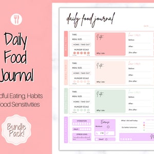 Colorful Food Journal, Daily Food Diary, Diet & Nutrition