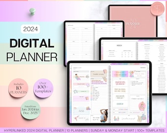 Digital Life Planner, 2024 2025 GoodNotes Planner, COLORFUL Daily Weekly, Monthly Planner, Undated Life Planner, Notability, iPad Planner