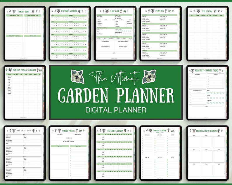 Digital Gardening Planner, Plant Journal, Garden Planner 2024, Planting Calendar, Plant Care, Seed Starting, Herb Notes, GoodNotes, iPad