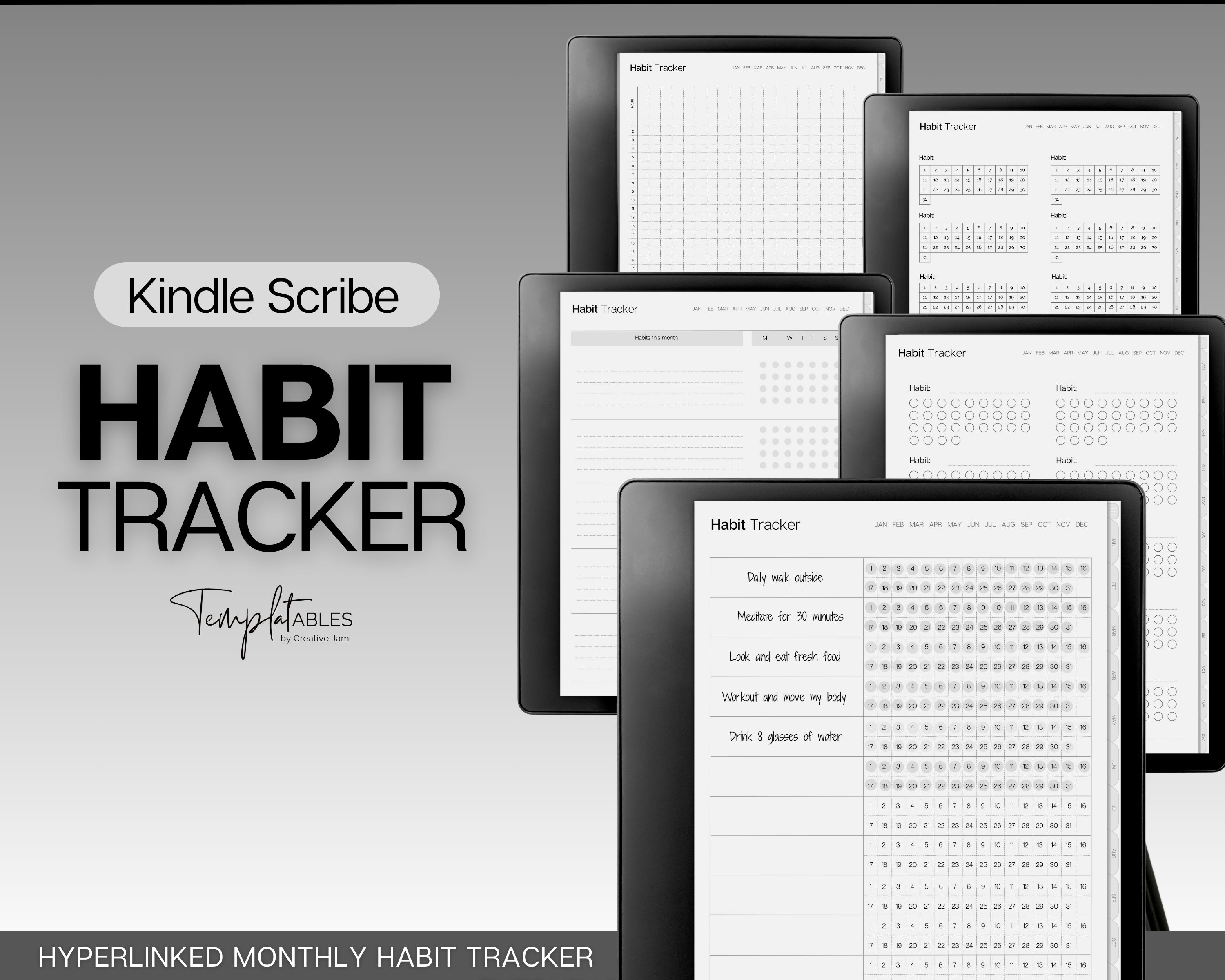 Kindle Scribe Digital Habit Tracker, Digital Planner, Daily, Monthly ...