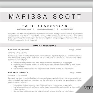 Modelo de currículo de 2 páginas Word. Modelo de CV Profissional, Design de CV, Modelo de Currículo Executivo, Curriculum Vitae Limpo, Minimalista, ATS, Grátis