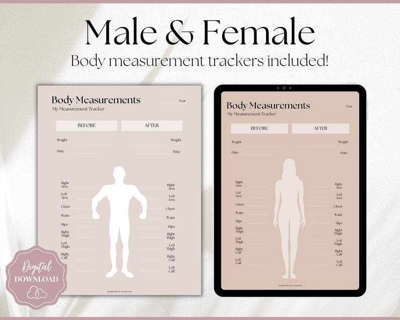 Body Measurement Tracker Weight Loss Tracker Printable - Etsy