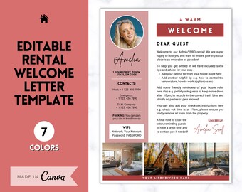 Welcome Letter Canva Template Airbnb Host Guide Airbnb - Etsy