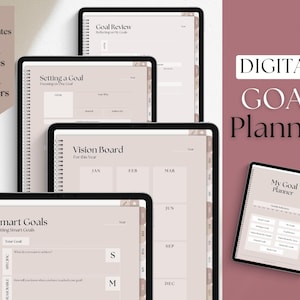 UNDATED Digital Planner, Digital GOAL Planner, Goals Tracker, Goal Setting, Vision Board, SMART Goals, GoodNotes, iPad, Journal, Habit, Life
