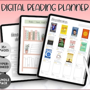 Digital Book Journal, Digital Reading Journal, Digital Reading Planner, GoodNotes, iPad Reading Log, Book Tracker, Book Review, Book Planner