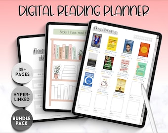 Digital Book Journal, Digital Reading Journal, Digital Reading Planner, GoodNotes, iPad Reading Log, Book Tracker, Book Review, Book Planner