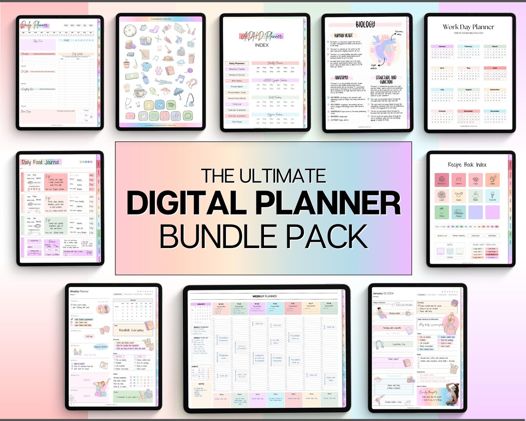 COLORFUL Digital Planner BUNDLE! 2026 Goodnotes Daily Weekly Planner ...