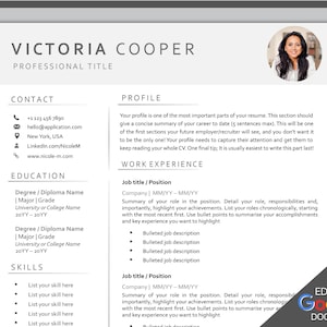 Plantilla de currículum de GOOGLE DOCS. Plantilla de CV profesional, currículum vitae de 2 páginas, currículum vitae limpio del Reino Unido con foto, currículum ejecutivo, currículum vitae, ats