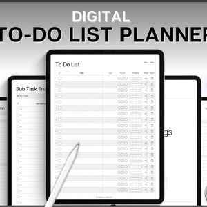 Minimalist To Do List, Hyperlinked To Do List for Digital Planners, GoodNotes Template, iPad To Do, Digital Task List, Brain Dump Template
