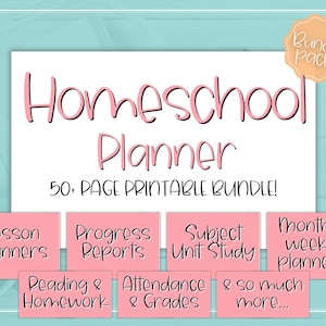 Printable Homeschool Planner, Home School Teacher, Academic Lesson Planner, Mom, School, Preschool, Kindergarden, Homework, Daily Schedule