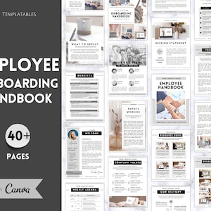 Employee Handbook, Onboarding Guide for New hire, Welcome Packet, New Hire Checklist, Editable Canva eBook template, Welcome to the team
