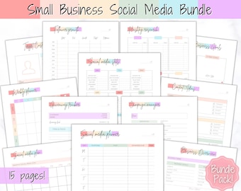 Content Planner for Small Business, Social Media Planner Printable, Instagram, YouTube, TikTok, Facebook, Side Hustle, Marketing Calendar