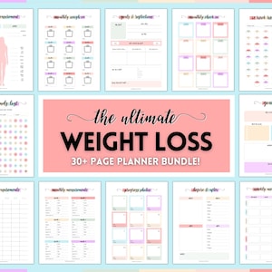 Gewichtsverliesdagboek, Gewichtsverliestracker, Afdrukbaar fitnessplanner, Gewichtsverliesgrafiek, Gewichtsverliesgrafiek, Gewichtsverlies, Lichaamsmetingen, Maaltijdplanner