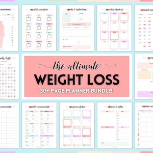 Weight Loss Journal, Weightloss Tracker, Fitness Planner Printable, Weight Loss Chart, Pounds Lost, Body Measurements, Meal Planner