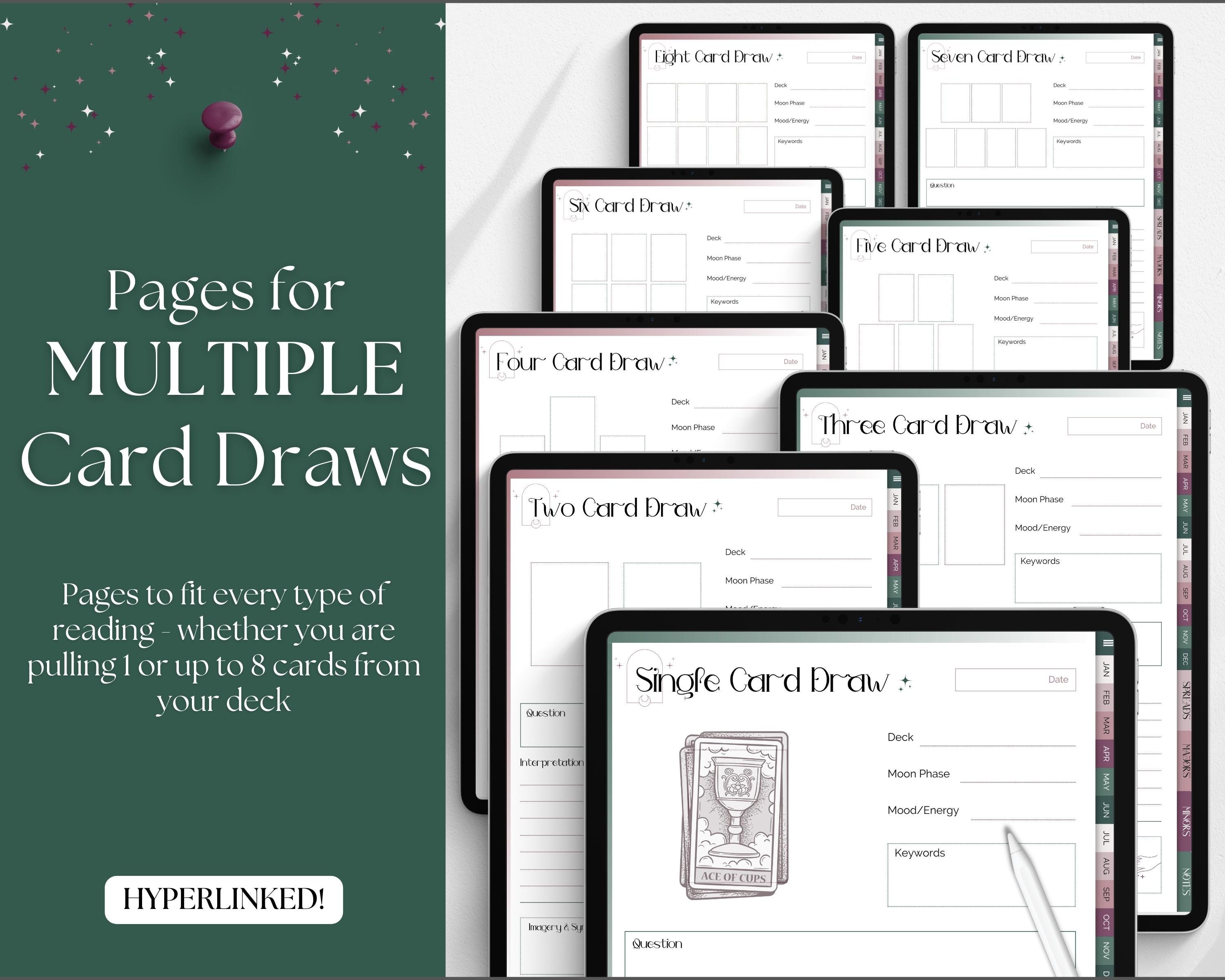 Minimalist Tarot Reflections Journal Printable, In-Depth Daily Card  Readings & Spreads Workbook, Tarot Planner – 135 Pages