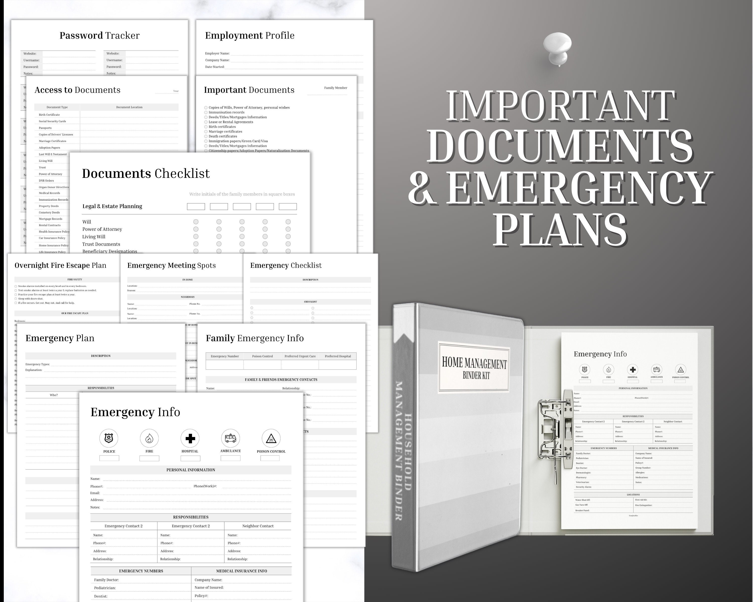 Home Management Binder Bundle! 170pg Household Planner, Cleaning ...