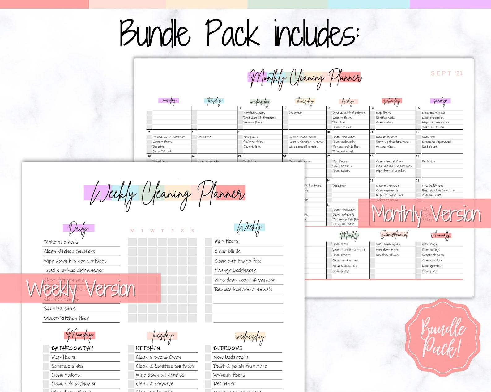 EDITABLE Cleaning Schedule Weekly Cleaning Planner Cleaning - Etsy UK
