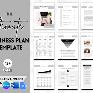 Business Plan Canva Template, Editable Small Business Planner Proposal, Start Up Workbook, Business Analysis, Word, Google Docs, Side Hustle