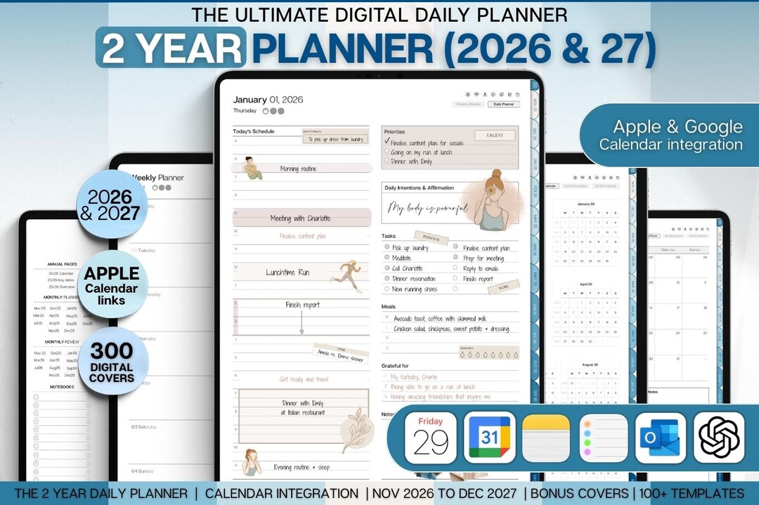 Digital Planner 2026 & 2027 | the 2 Year Planner | Daily Weekly ...