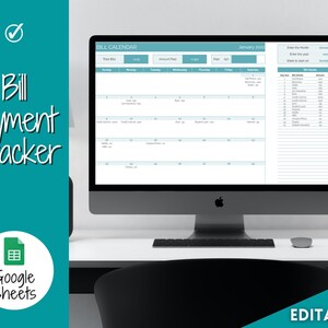 GOOGLE SHEETS Bill Payment Tracker, Monthly Bill Calendar, Automated Spreadsheet, Budget Expense, Finance Template, Bills Checklist, Annual