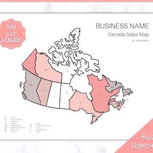 Carte des ventes du Canada, suivi des ventes Etsy EDITABLE, carte des ventes d’entreprise, suivi des commandes, carte de vente du vendeur de magasin, procréer PNG, couleur en imprimable