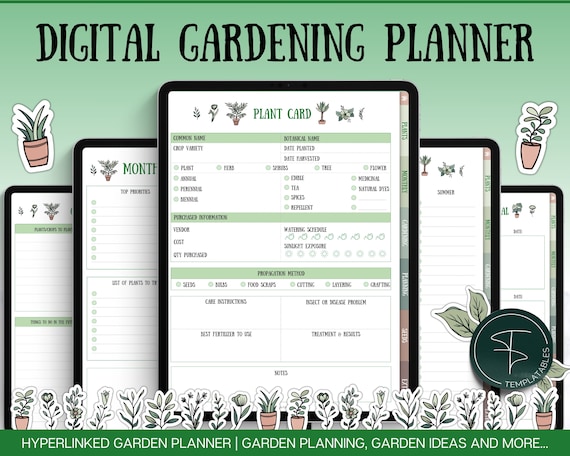 Digital Gardening Planner, Plant Journal, Garden Planner 2024, Planting Calendar, Plant Care, Seed Starting, Herb Notes, GoodNotes, iPad