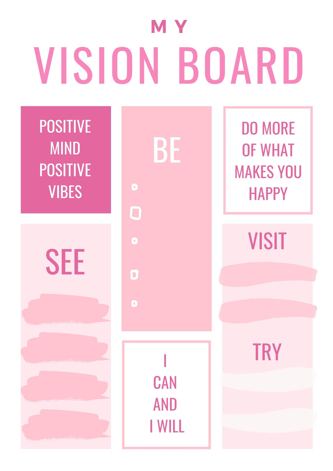 Vision Board Printables Goal Planner Affirmation | Etsy