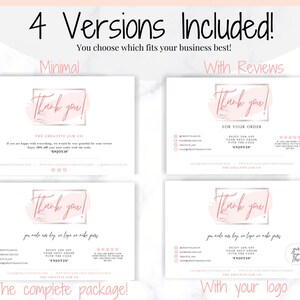 Business Thank You for Your Order Insert Card Template. EDITABLE Parcel ...