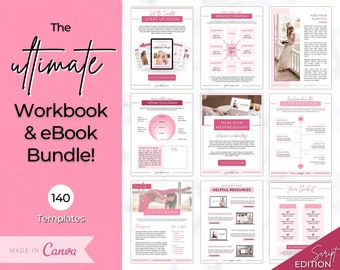 eBook Template Canva, Workbook, Worksheets & Lead Magnet for Coaches, Bloggers. Opt In, Charts, Checklists, Planners, Webinar, Challenges