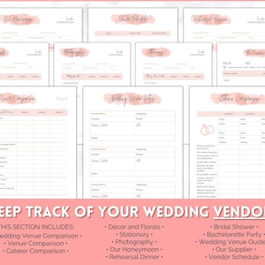 Printable Wedding Planner Binder Kit, Wedding Planner, Wedding Planning Checklist, Wedding Day Schedule, To Do List, Budget, Timeline, Book image 5