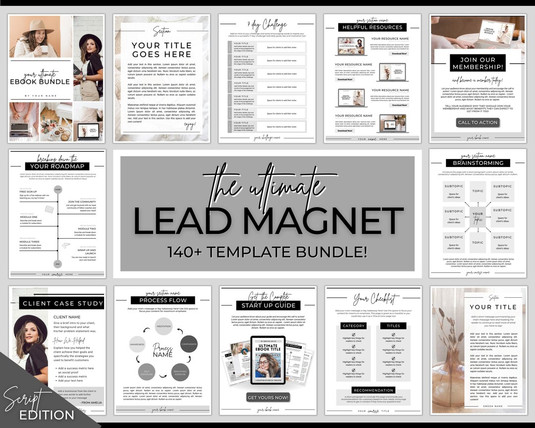 Lead Magnet Templates, Canva Ebook, Workbook, Worksheets for Coaches ...