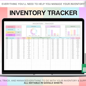 Inventory Tracker Spreadsheet, Small Business Inventory Management Template, Business Stock Tracker, Google Sheets, Inventory Log Sheet List