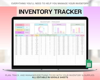 Inventory Tracker Spreadsheet, Small Business Inventory Management Template, Business Stock Tracker, Google Sheets, Inventory Log Sheet List