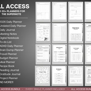 Supernote | ALL ACCESS template pack | 2026 Daily Planner, Digital To Do List, Meeting Minutes, Journal & Notebook, Calendar, a5x, a6x image 2