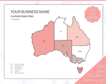 Sales Tracker, EDITABLE Australia Sales Map, Etsy Business Sales Map, Order Tracker, Shop Seller, Procreate, Postcode, Color In, Printable