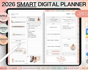 Agenda numérique quotidien 2026 pour Goodnotes, thème coloré