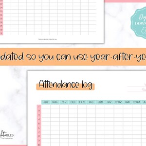 Attendance Tracker Sheet, Attendance Record, Printable Log, Homeschool ...