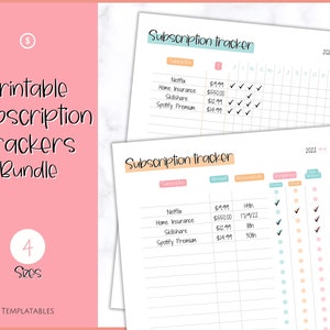 Subscription Tracker Printable, Expense Tracker, Budget Planner, Monthly Membership Log, Annual Bill Organizer, Finance, Planner Binder