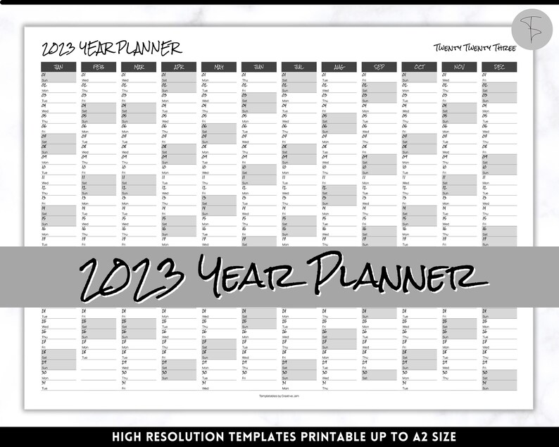 EDITABLE 2023 Wall Calendar Printable Large Yearly Calendar - Etsy
