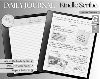 Kindle Scribe Daily Journal, Digital Journal, Digital Notebook, Lined Note Taking, Kindle Template, Kindle Planner Digital Diary Calendar