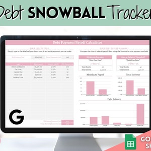 Debt Snowball Calculator, GOOGLE SHEETS spreadsheet, Budget Planner, Financial Planner, Dave Ramsey, Debt Payoff Tracker Template, 20 debts