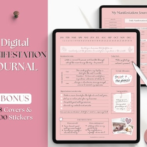 Manifestation Journal, GoodNotes Digital Planner, Law of attraction, Affirmation, Vision Board, Mindfulness, Gratitude, Manifest, Spiritual