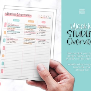 Student Planner, Printable College Weekly Schedule, College Student ...