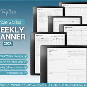 2024 Kindle Scribe WEEKLY Planner, Hyperlinked Digital Planner, Kindle Scribe Templates, Weekly Schedule, Minimalist Kindle Scribe Planner