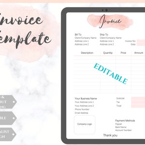 INVOICE TEMPLATE Order Form EDITABLE Custom Receipt Template - Etsy UK
