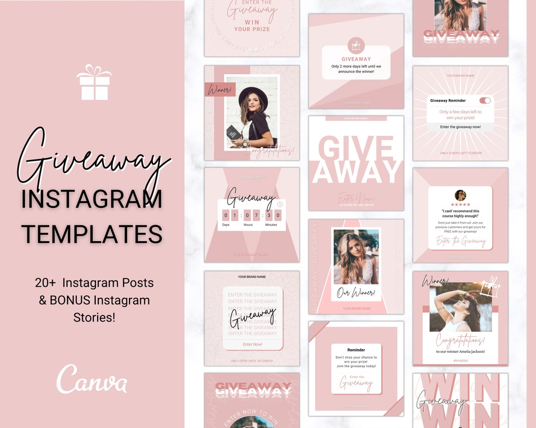 20 Instagram Posts Giveaway/Winner Templates Bundle -  Portugal