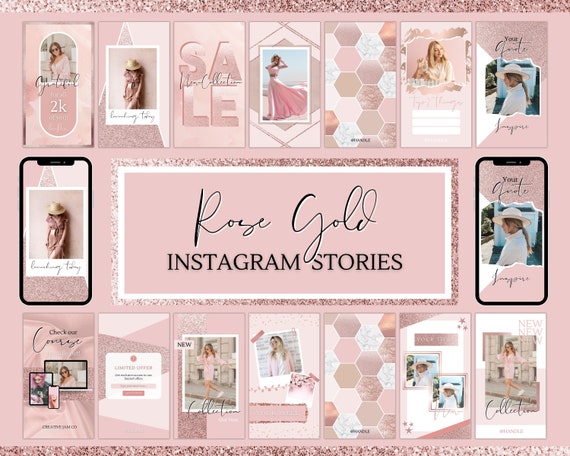 Instagram Stories Templates ROSE GOLD Instagram Frame | Etsy