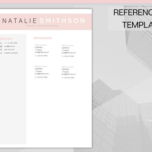 K&ouml;nnte beinhalten: Eine schwarz-wei&szlig;e Lebenslaufvorlage mit einer rosa Kopfzeile, auf der "Natalie Smithson, Ihr Beruf" steht. Die Vorlage enth&auml;lt Kontaktinformationen und einen Abschnitt f&uuml;r Referenzen.